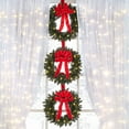 thumbnail image 2 of BrylaneHome Set of 3 Pre-Lit 16 inch Christmas Wreaths with 20 Warm Lights & Timer Function, Pre-Decorated, Cordless, No Outlet Required, 2 of 6