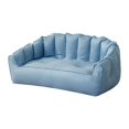 thumbnail image 2 of Sillón tipo puf,Sofá Puff con reposabrazos para adulto,Sofá tipo puf con relleno incluido Lazy Sofa,Muebles modernos del sofá de 2 plazas del loveseat,Sofá de piso interior con Azul 120cm, 2 of 8