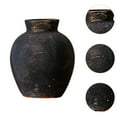 thumbnail image 6 of deevoka Rustic Ceramic Vase Wabi Bud Vase Desktop Display Farmhouse Flower Vase Black 12.7x12.7x15cm, 6 of 9