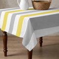 thumbnail image 4 of Yellow Grey Stripe Table Cloth Waterproof Tablecloths, Modern Farmhouse Vertical Striped Tablecloth Dining Table Cover for Kitchen Party Tabletop Outdoor, Square Tablecloth 60x60 Inch, 4 of 9