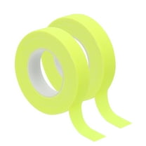 Uxcell 0.6 Inch x 33 Feet Neon Gaffer Cloth Tape, 2 Roll Fluorescent Adhesive Tape Black Light Glow Tape for Party, Yellow