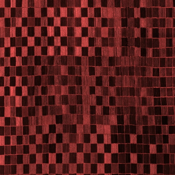 Ahgly Company Machine Washable Indoor Square Abstract Red Modern Area Rugs, 6' Square