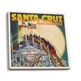 thumbnail image 1 of Santa Cruz, California, Big Dipper Coaster and Moon (Absorbent Ceramic Coasters Set of 4 Matching Images, Cork Back, Kitchen Table Decor), 1 of 3