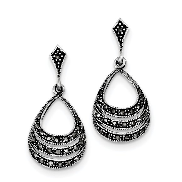 Boucles d'Oreilles Marcasite en Argent Sterling QE3417
