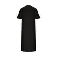 thumbnail image 6 of yillto Womens Plus Size Tshirts Dress Short Sleeve Crew Neck Summer Causal Ruched Midi Dresses M-3XL, 6 of 7