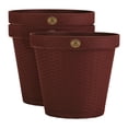 thumbnail image 1 of Kit 3 Macetas Rattan Del 30, Plato Anti Escurrimiento (Chedron), 1 of 3