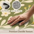 thumbnail image 6 of ODIKA 4'x6' Olive Green Cream Retro Daisy Design Washable Area Rug 70s Inspired Floral Pattern with Modern Twist Stain Resistant, Low Pile, Easy Care for Dorm Room, Small Living, 6 of 7