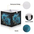 thumbnail image 3 of Foldable Fabric Storage Bin Home Cubes Clothing Organizer Bins Large Collapsible Box Basket for Home Organizer Eternal Blue Rose and Flame, 3 of 7