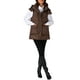 thumbnail image 2 of CHALECO INSPIRADOR CHIC para Mujer Abrigo de Invierno con Capucha Cierre de Cremallera Largo Medio Sin Mangas Acolchado Talla XL Café, 2 of 6