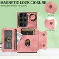 thumbnail image 3 of Dteck for Samsung Galaxy A33 5G Case with Card Holder, Retro PU Leather Wallet Case with Rotating Ring Kickstand, Slim Back Protective Cover Case for Samsung Galaxy A33 5G,Pink, 3 of 7