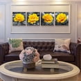 thumbnail image 3 of Canvas Wall Art For Living Room Family Wall Decor For Bedroom Modern Kitchen Wall Decorations Black And White Wall Pictures Artwork Yellow Rose Flowers Canvas Art Prints Bathroom Home Decor 4 Piece, 3 of 6