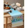 thumbnail image 3 of Hokiten Table Runners 108 Inches Long Dress Scarves, Beach Slippers Farmhouse Coffee/Dining/Kitchen Table Runner for Living Room, Blue Summer Ocean Coastal Shell 13x108 Inch, 3 of 7