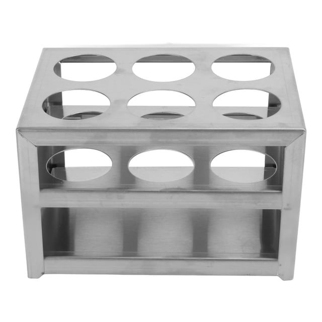 Soporte para tubos de ensayo de acero inoxidable 304, soporte de laboratorio de 3 capas con 6 orificios para tubos de 32 mm