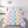 thumbnail image 1 of Erosebridal Cute Cherry Comforter Sets Queen Size,Geometric Grid Bedding Queen Comforter Set,Gradient Decoration,Reversible,Ultra Soft,3 Pieces, 1 of 7