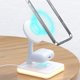 thumbnail image 4 of Cargador inalámbrico 2 en 1 con luz USB, accesorios magnéticos, soporte rápido para regalos. blanco, 4 of 9