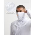 thumbnail image 2 of BALEAF Men's Sun Hoodies UPF 50+ Separate Hood with Face Mask Long Sleeve Fishing Shirts UV Protection Rash Guard White XL, 2 of 7