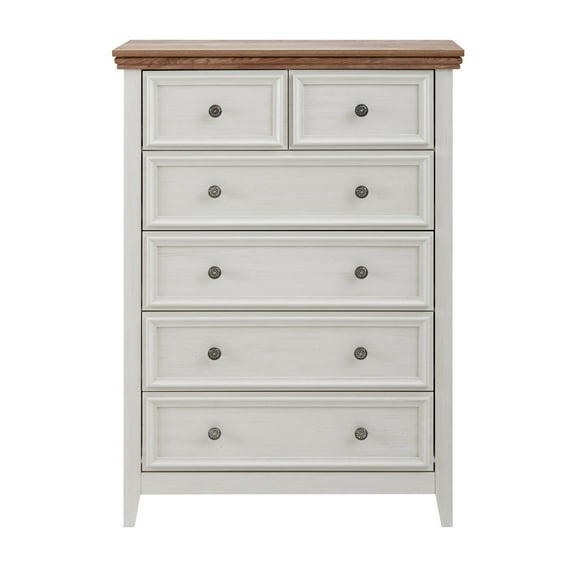 Beige 44.29 in. H Accent Cabinet with 6 Drawers