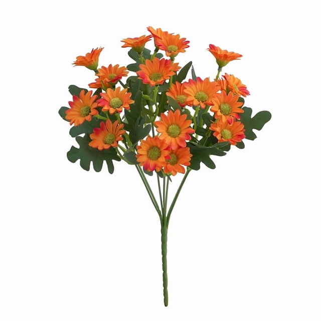 Ramo de crisantemos artificiales, orquídea saltarina para decoración del hogar y bodas, flor pequeña de seda, crisantemo artificial, aspecto fresco, orquídea saltarina, decoración de