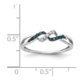 thumbnail image 5 of Finest Gold 14K White Gold with Blue & White Diamond Twist Ring - Size 7, 5 of 5
