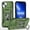 Olive Green, variant on For Apple iPhone 14 (6.1") Hybrid Slide Camera Protection & Built-in 360° Rotate Ring Stand, Heavy Duty Military Grade Case Cover fit iPhone 14 - Blue