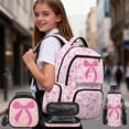 thumbnail image 2 of Aplkyhs Baseball Pink Bow 4 Piece Kids Backpack Set with Lunch Box Pencil Case Kids Backpack for Girls 8-10 and Water Bottle Cover for Teens Elementary Middle School, 2 of 7