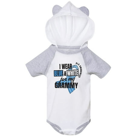 

Inktastic I Wear Blue and White For My Grammy ALS Awareness Gift Baby Boy or Baby Girl Bodysuit