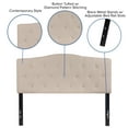 thumbnail image 5 of Emma + Oliver Tufted Upholstered Full Size Headboard in Beige Fabric, 5 of 10