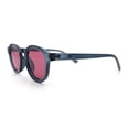 thumbnail image 6 of Hipster Keyhole Bridge Round Horn Rim Plastic Gentlemanly Sunglasses [Slate - Red], 6 of 8