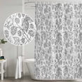 thumbnail image 5 of Gray Flowers Shower Curtain, Waterproof Shower Curtains for Bathroom, Farmhouse Pastoral Vintage Plants Branches Washable Fabric Bathtub Curtain Set Bath Decor with 12 Hooks Long 72"x84", 5 of 8