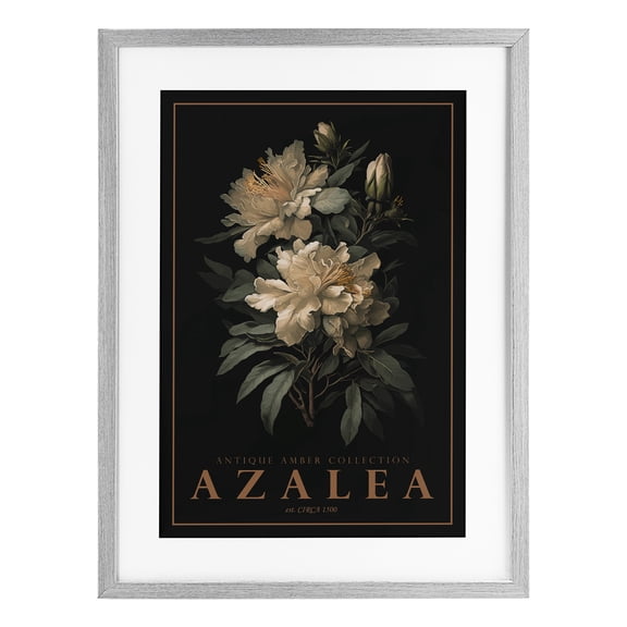 Stupell Industries Antique Azalea Light Gray Framed Print Under Glass, design by Chris Giampietro