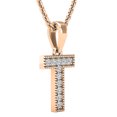 thumbnail image 2 of Dazzlingrock Collection 0.10 Carat (ctw) Round Diamond Fancy Letter 'T' Initial Pendant 1/10 CT, 14K Rose Gold, 2 of 6