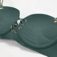 thumbnail image 3 of SMihono Fashion Lace up Front T-Shirt Bras for Women Comfort Wireless Full Coverage Push Up Striped C Cup Everyday Bra Green 34/75C, 3 of 4