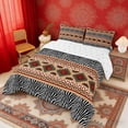 thumbnail image 2 of Erosebridal Bohemian Aztec Queen Comforter Set, Zebra Print Bedding Comforter Set, Brown White Black Red, Reversible 3pcs, 1 Comforter and 2 Pillowcases, 2 of 6