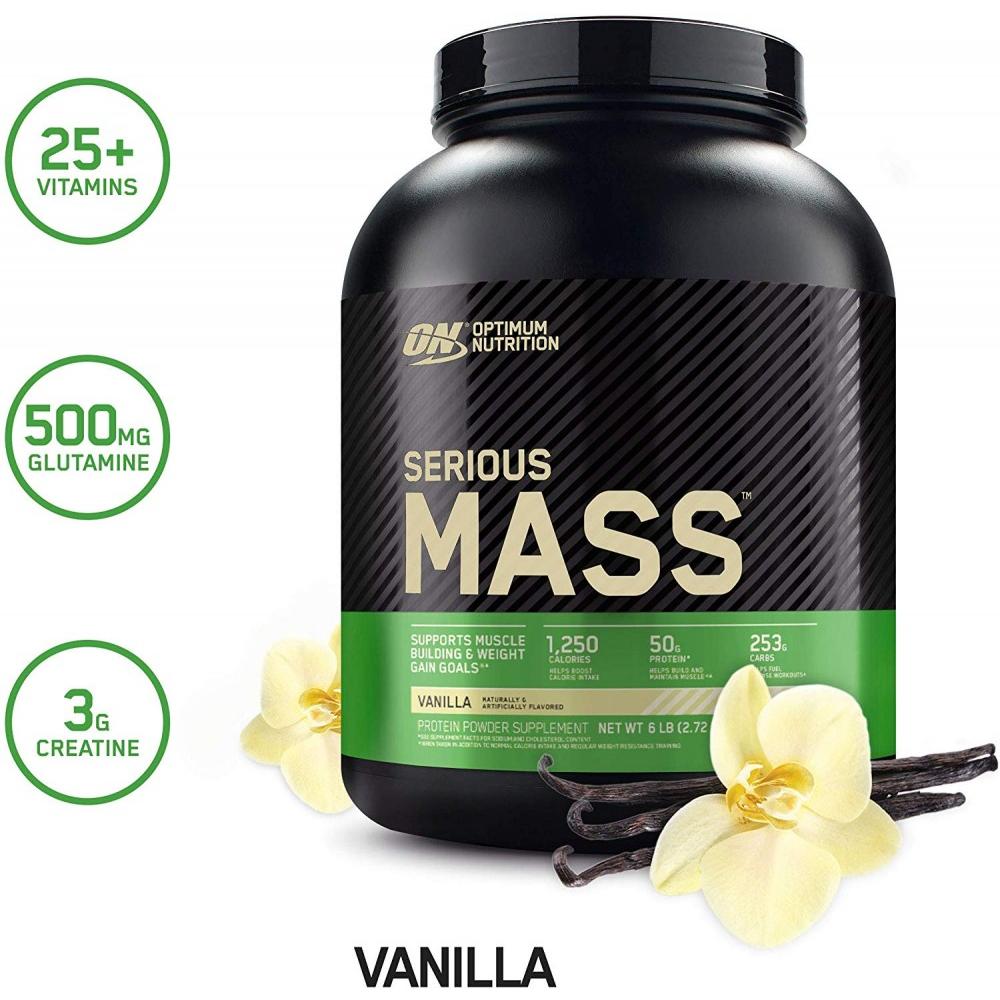 Optimum Nutrition, Serious Mass, Weight Gainer Protein Powder, Vanilla, 6.lb - image 5 of 8