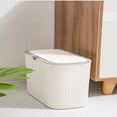 thumbnail image 6 of Coollooc Bathroom Trash Can with Lid-8L/2.1 Gallon Slim Garbage Can-Rectangle Press Type Lid Trash Bin for Narrow Office, Kitchen, Bedroom, Toilet-Soft Close, 6 of 7