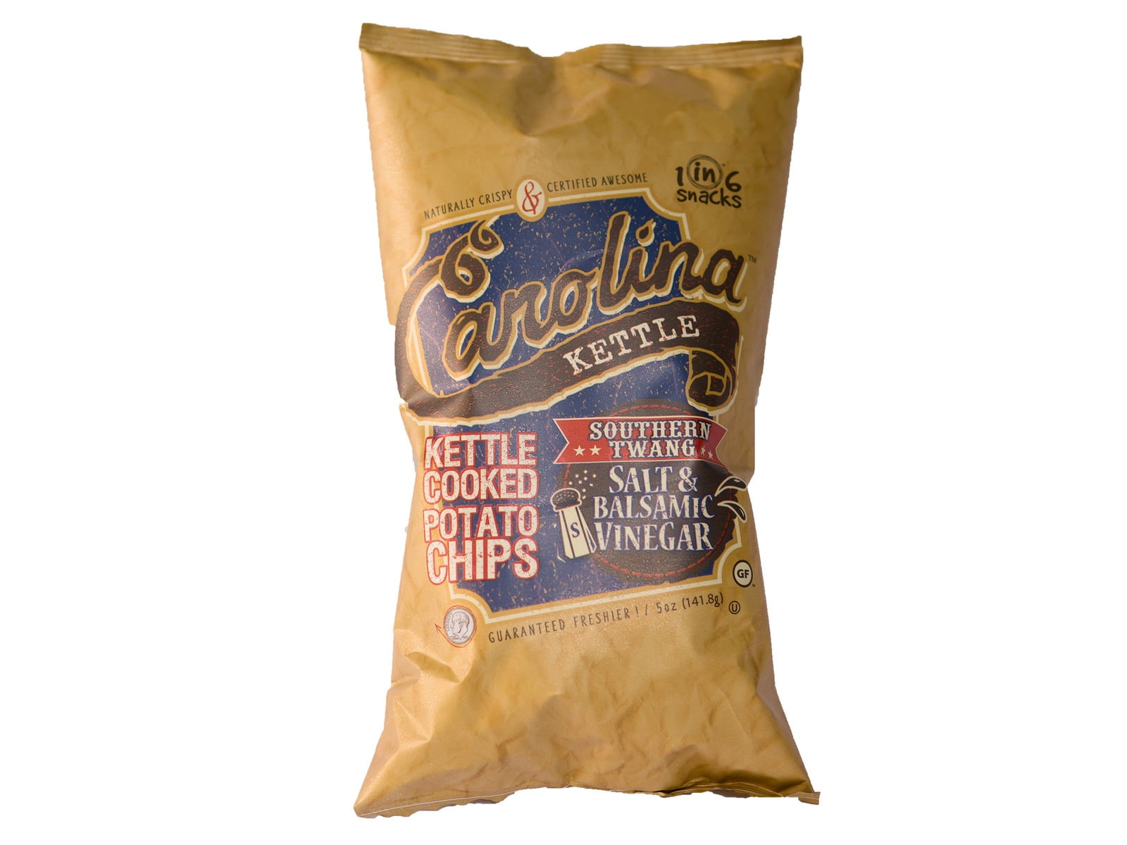 Carolina Kettle Naturally Crispy Salt & Balsamic Vinegar Kettle Cooked Potato Chips, 4Pack