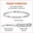 thumbnail image 6 of Just Being Cute Tennis Bracelets for Women, 3mm April Cubic Zirconia - Round Cut Birthstone Bracelet Platinum Plated Birthday Graduation Jewelry Gifts for Her/Girlfriend, 6.5", 6 of 12