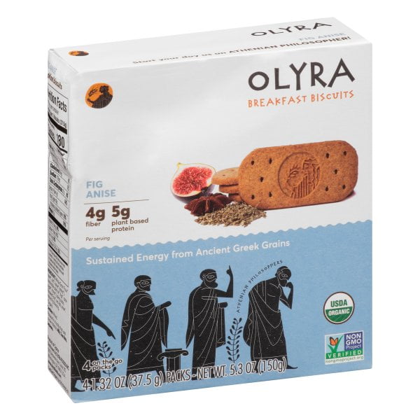 Olyra Breakfast Biscuits, Organic, Fig Anise, 4 On the Go Packs, Box