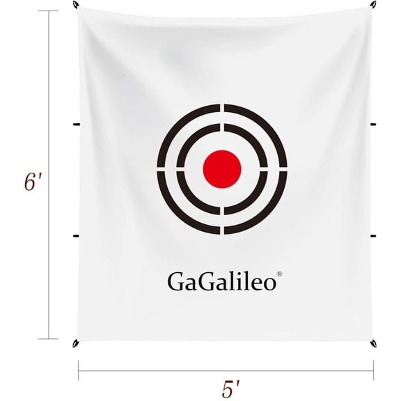 Gagalileo 5'x6' Golf Practice Target Cloth, Heavy-Duty Replacement Backstop with High-Visibility Black Bullseye for Backyard Driving Nets