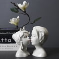 thumbnail image 6 of Ceramic Vase Flower Hydroponic Ceramic Bottle Face Decorations Human Face Vase Kissing on The Vase, 6 of 6