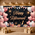 thumbnail image 6 of Pink Theme Happy Retirement Banner Gold Decor Retirement Party Display Balloon Arrangement Gift Box Design Festive Backdrop for Retirement Party Indoor Decoration Photo Backdrop, 6 of 9