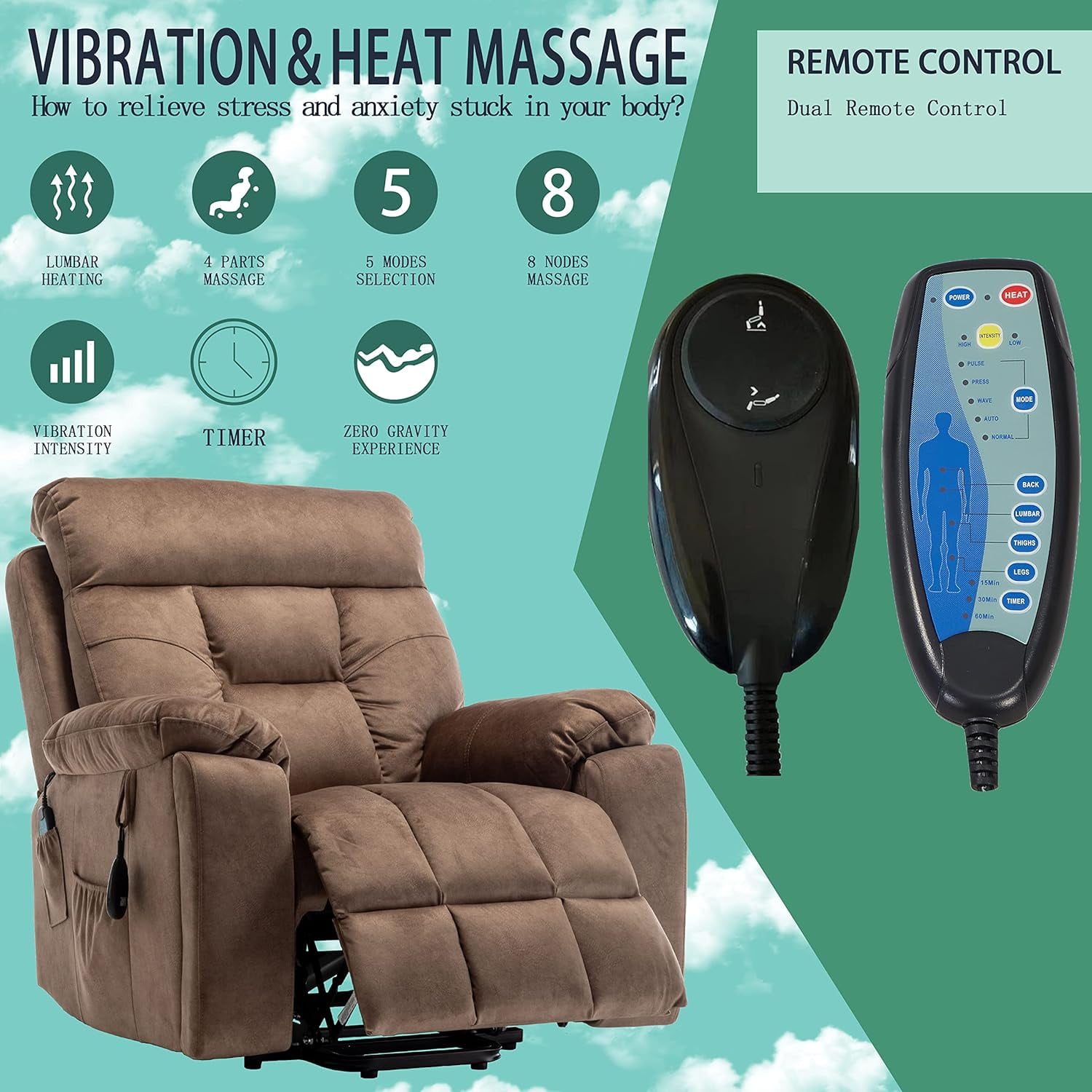 Lounge chair lift chair relax sofa chair living room furniture living room power elderly electric lounge chair (oversize, hidden cup holder)&nbsp;