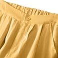 thumbnail image 4 of Summer Linen Cotton Pants for Women 2026 Casual Wide Leg Straight Elastic Waist Ankle Cropped Trousers with Pockets, 4 of 5