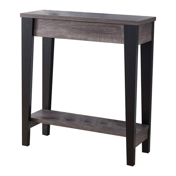 Wooden Console Table With Bottom Shelf Black And Gray - Saltoro Sherpi