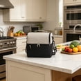 thumbnail image 5 of Lunch Bag Oxford Cloth Dual Compartment Insulated Thermal Cooler Tote with Adjustable Shoulder Strap Front Pocket for Office Picnic Navy by Xuniizn, 5 of 7
