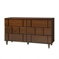 thumbnail image 2 of Walker Edison Modern Detailed 6-Drawer Solid Wood Dresser 60 Inch Walnut, 2 of 14