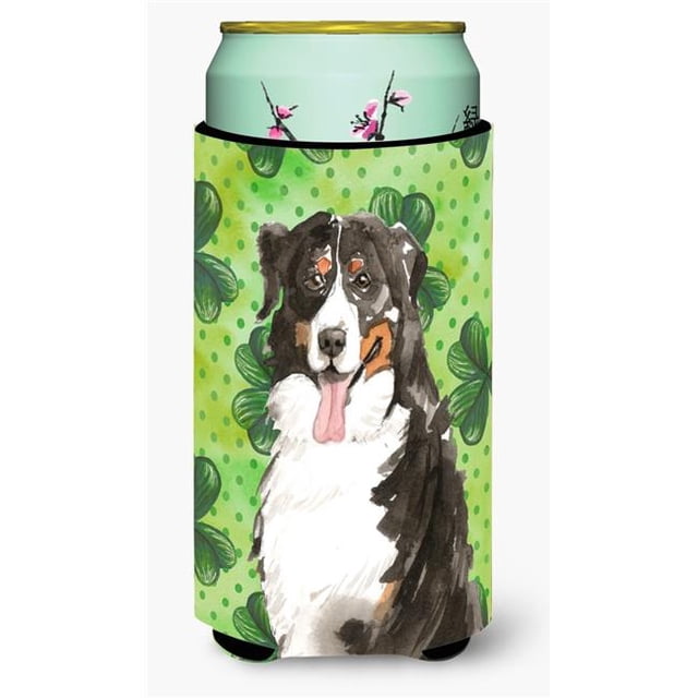 Shamrocks Bernese Mountain Dog Tall Boy Beverage Insulator Hugger