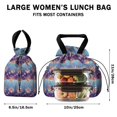 thumbnail image 5 of Pioneer Flower Floral Print Pattern Drawstring Lunch Bag Women - Drawstring Lunch Bag Insulated for Work Office - Stain-Resistant Large Lunchbags for Women with Multi-Pockets, 5 of 6