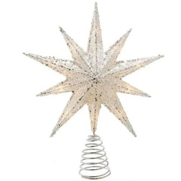 Battery Operated Led Silver Glitter, Lighted Tree Toppers Hobby Lobby
