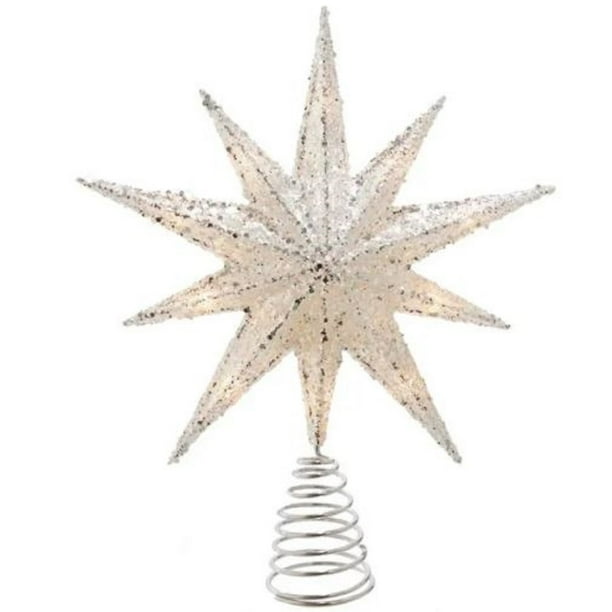 Battery Operated Led Silver Glitter Bethlehem Star Tree Topper 12 Inch Bat4001 Com Battery Operated Led Silver Glitter, Lighted Tree Toppers Hobby Lobby